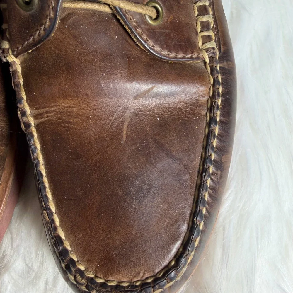 Ernest Hemingway Sebago Mens Brown Leather Canvas Moc Toe Chukka Boots 9 M